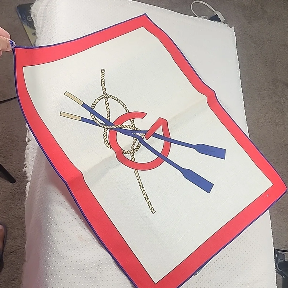 Vintage 1970 Gucci Linen Nautical Set Of 8- 4 Placemats And 4 Napkins